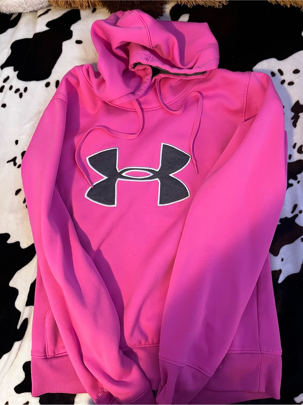 Under Armour Hot Pink Hoodie with Black Logo